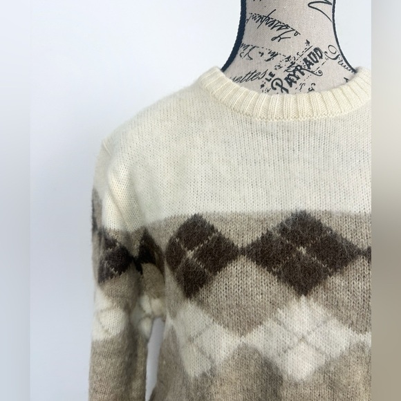 Vintage Sears wool blend crewneck argyle sweater - Picture 2 of 13